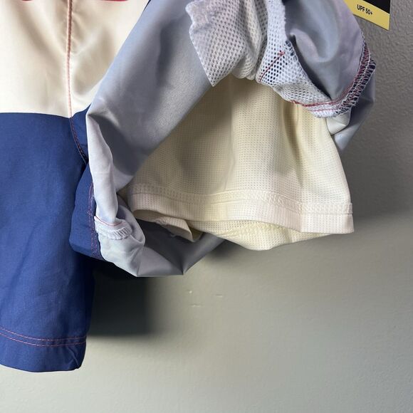 Art Class MidThigh Swim Trunks, Red, White, Blue Color block, Size L 10/12 Husky - Picture 6 of 12